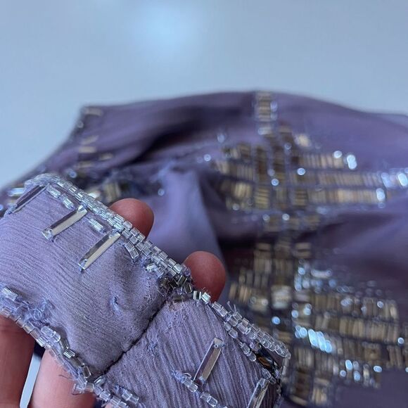 Carolina Herrera Silk Sequins Purple Dress - Picture 10 of 16